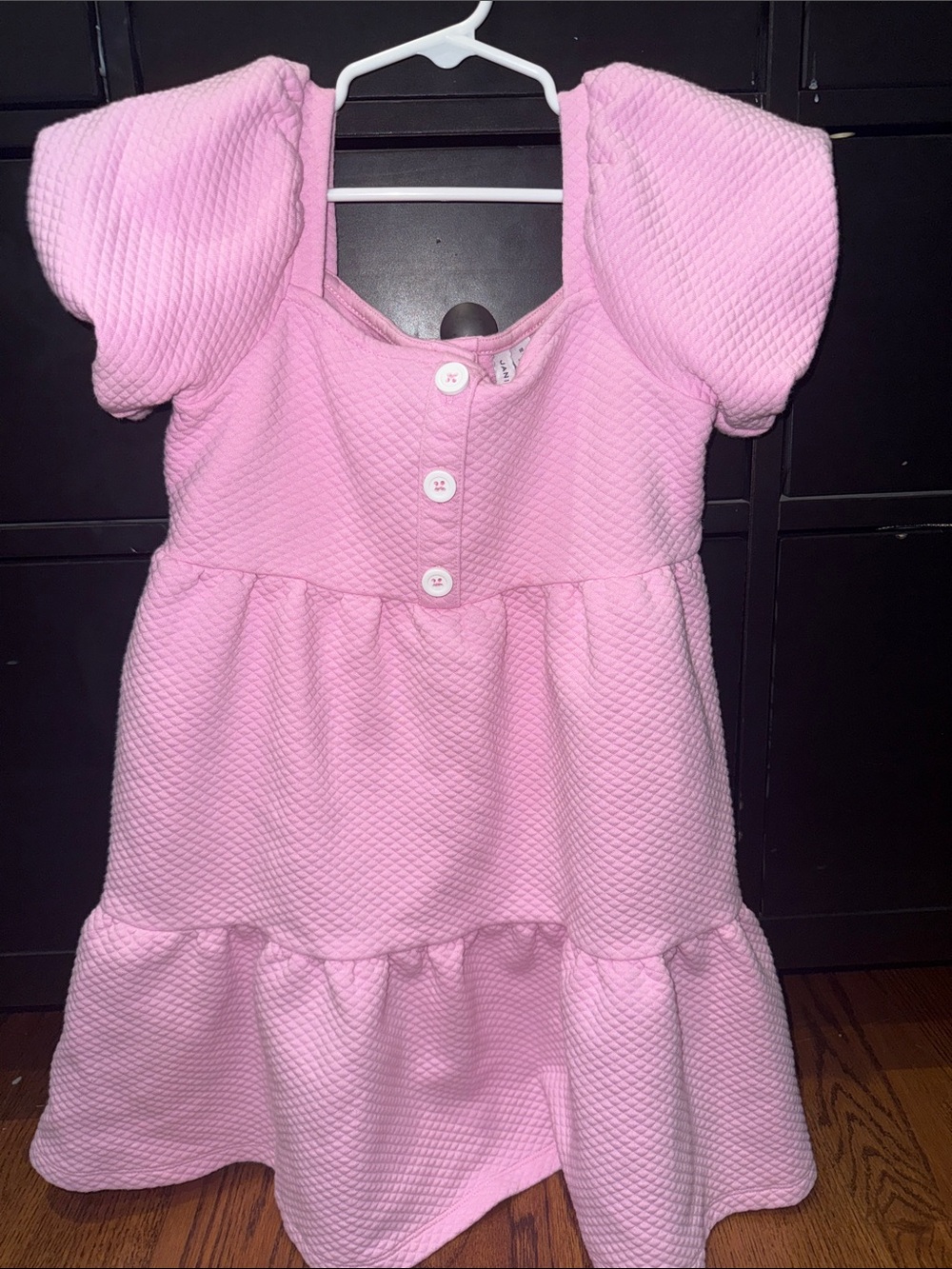 Janie and Jack Pink Puff-Sleeve Tiered Knit Dress girls size 10